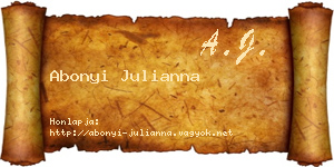 Abonyi Julianna névjegykártya